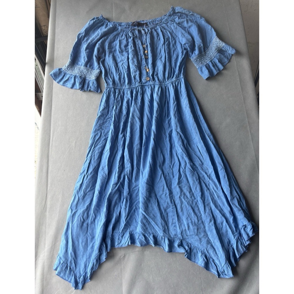 Mlle Gabrielle casual dress 3/4 sleeve Blue Size Medium M